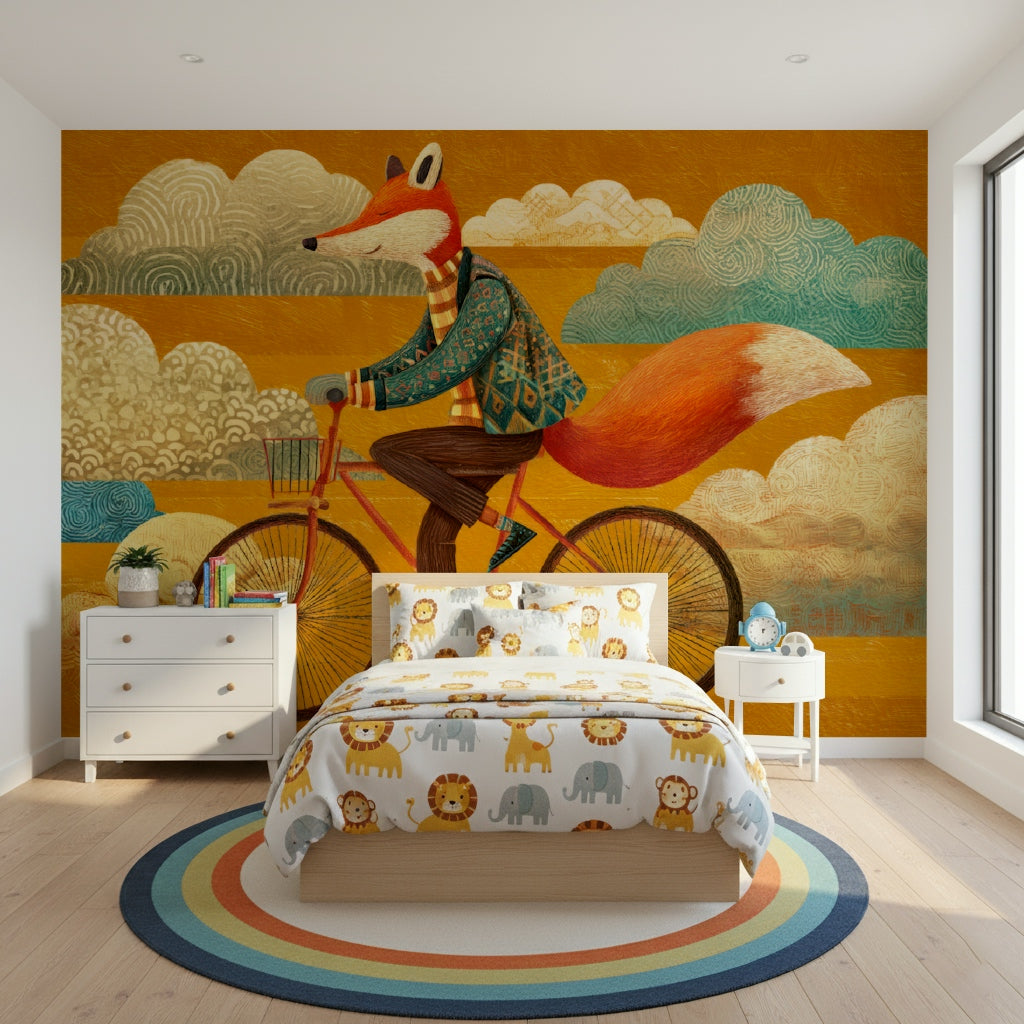 Fox's Autumnal Ride Wall Mural