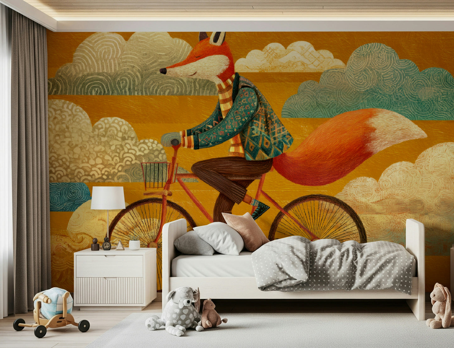 Fox's Autumnal Ride Wall Mural