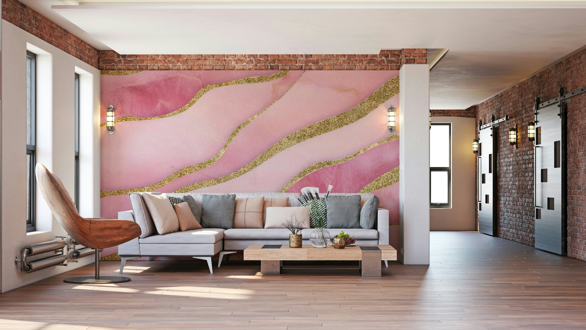 Rose gold floral wallpaper

