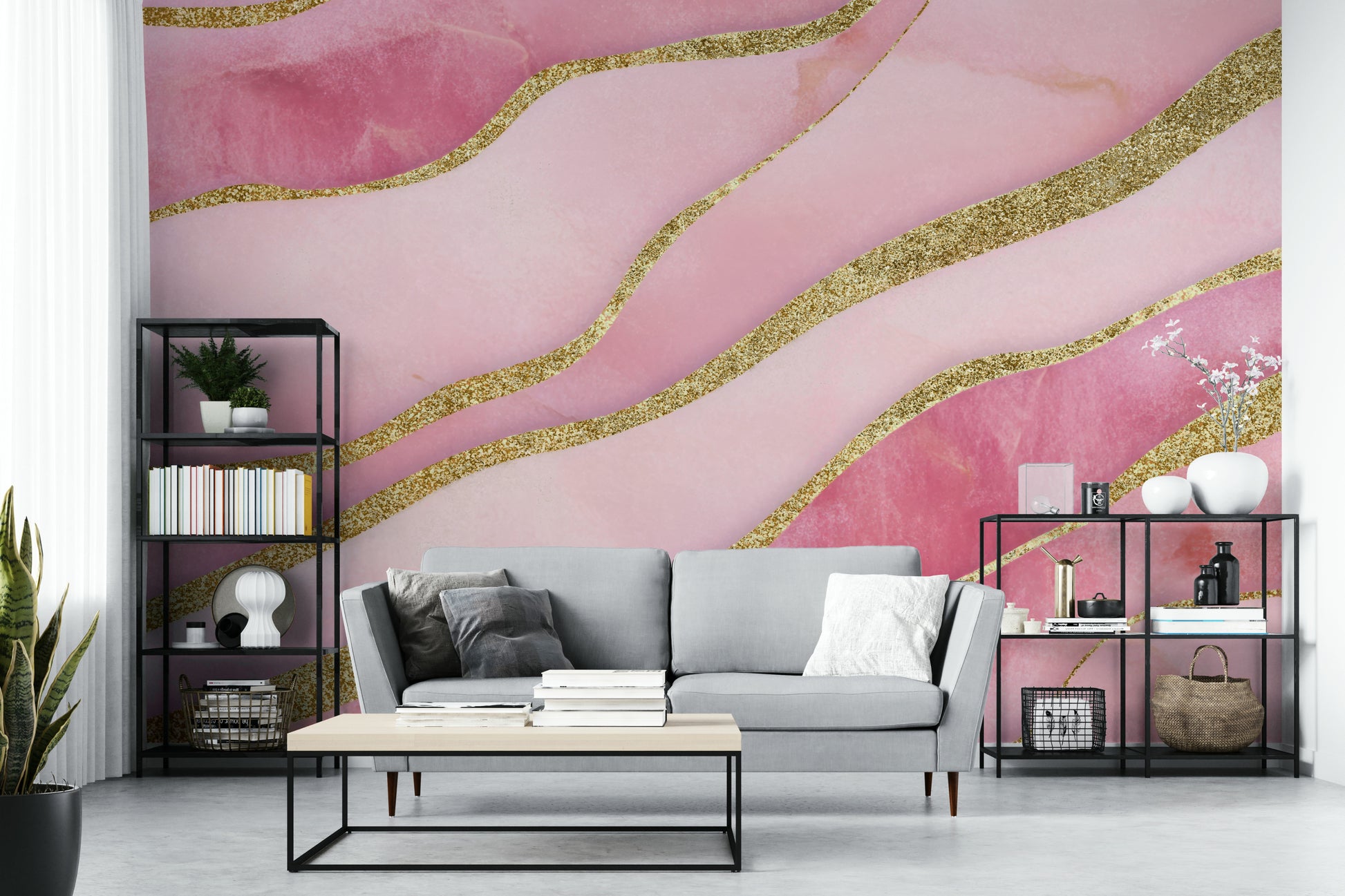Living room glamour mural

