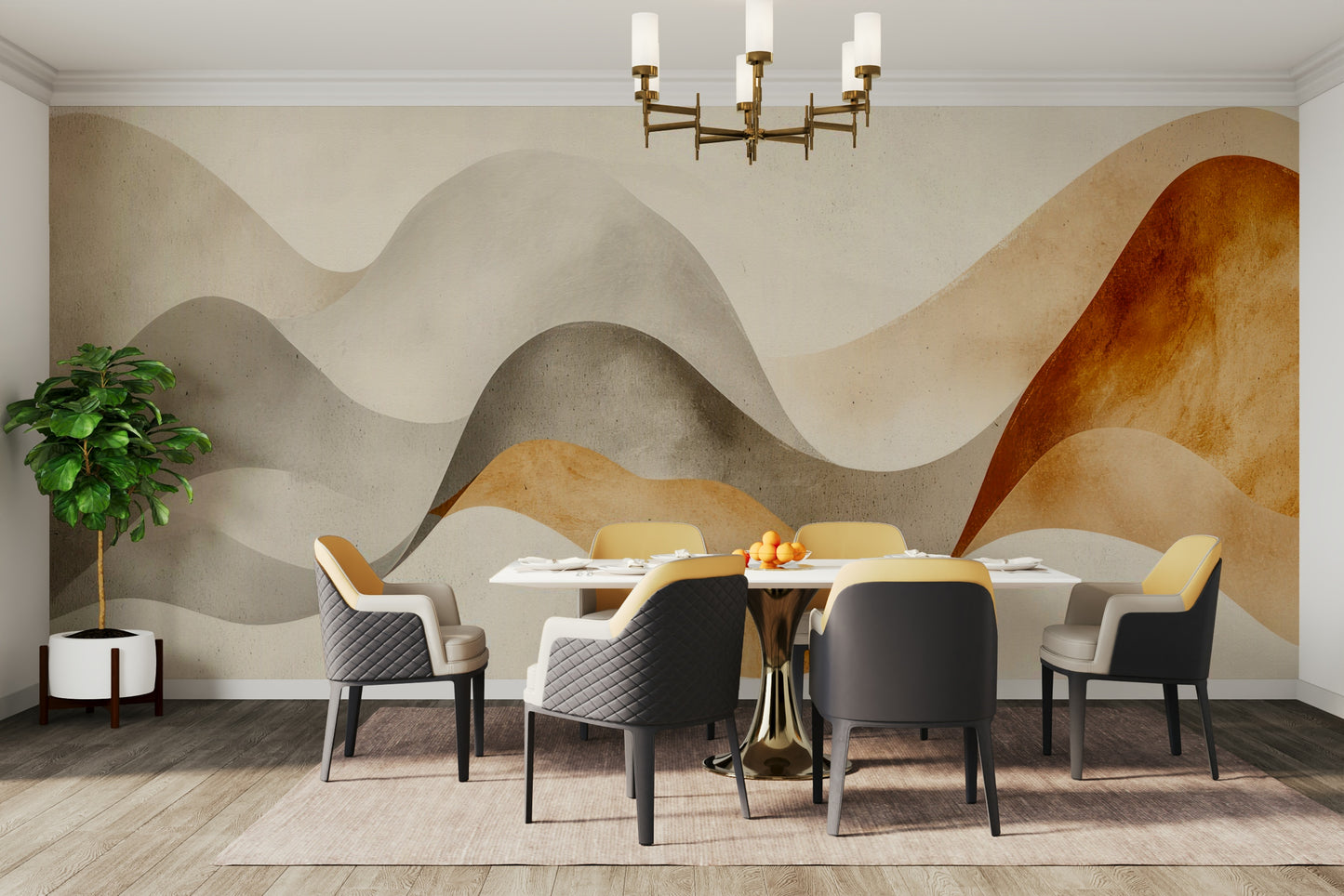 Soft beige wallpaper mural

