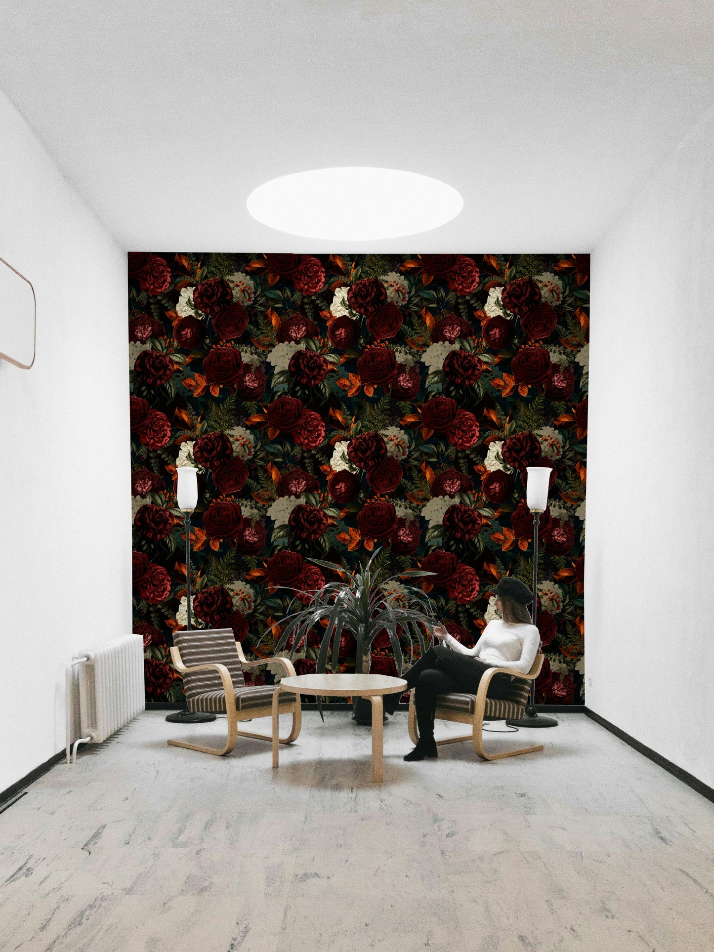 Heritage-inspired wallpaper with dramatic florals

