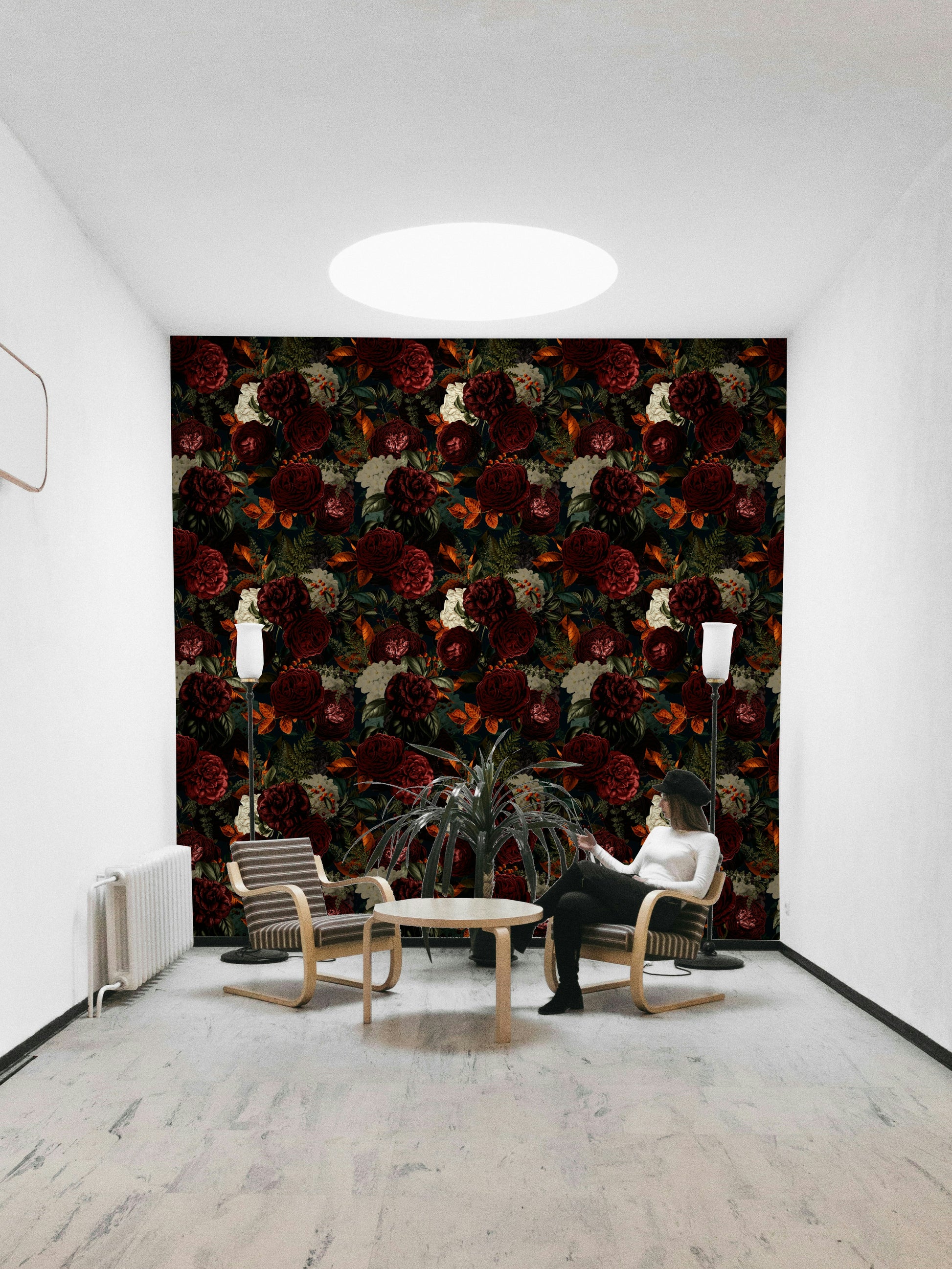 Heritage-inspired wallpaper with dramatic florals


