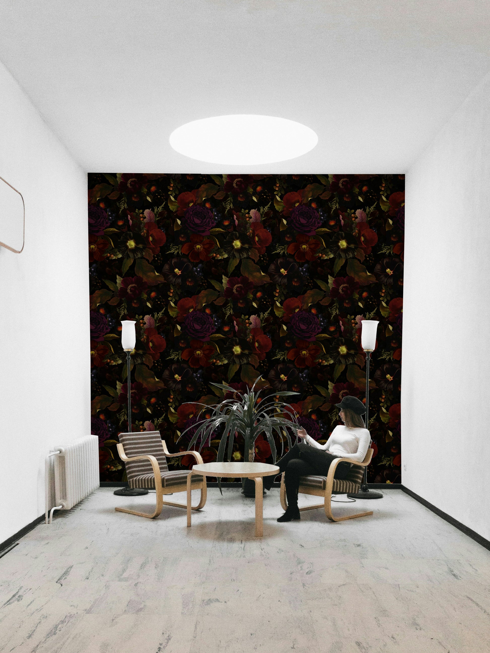 Heritage style dark floral wallpaper for walls

