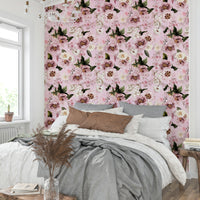 Elegant blush floral wallpaper for classic wall decor

