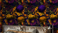 Dark floral Grandmillennial wallpaper with Gothic design

