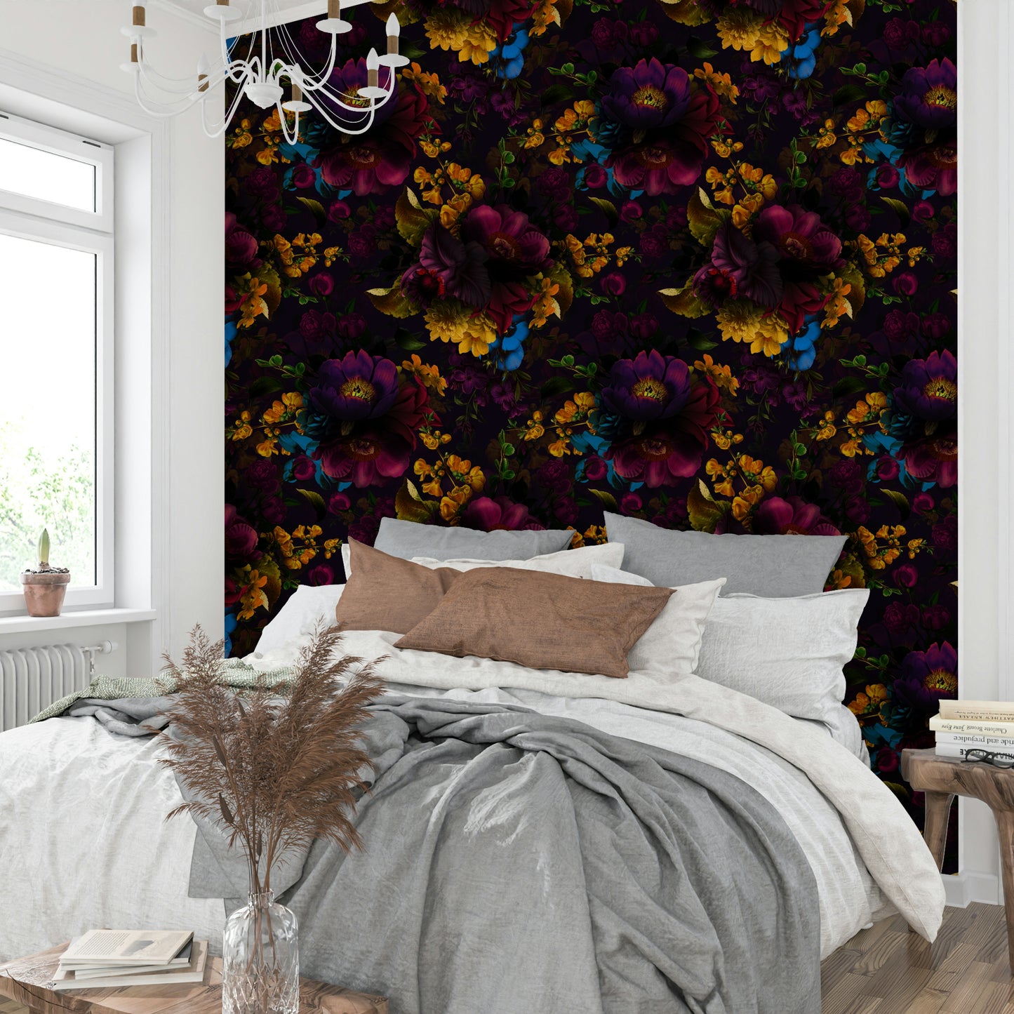 Deep floral patterns for bold interior styling in Gothic wallpaper

