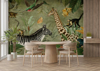 Nature-inspired vintage mural wallpaper for home interiors.

