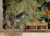 Serene jungle mural wallpaper for a peaceful atmosphere.

