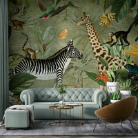 Tranquil jungle wall mural perfect for bedrooms or offices.


