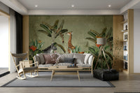Vintage safari mural for adding an adventurous touch to walls.

