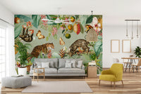 Wallpaper for walls with vintage tropical landscape design

