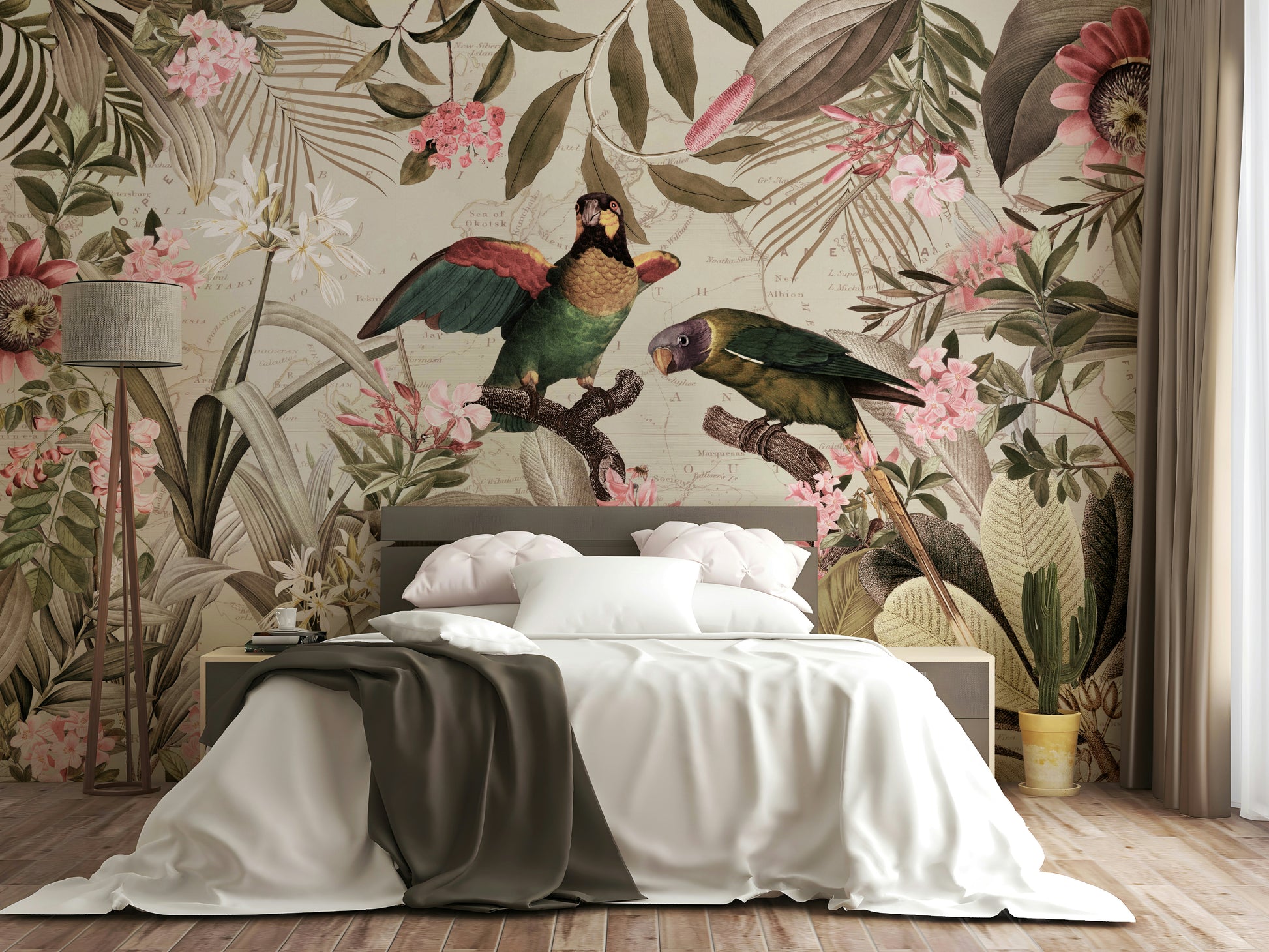 Tropical rainforest mural for nature lovers and adventure seekers

