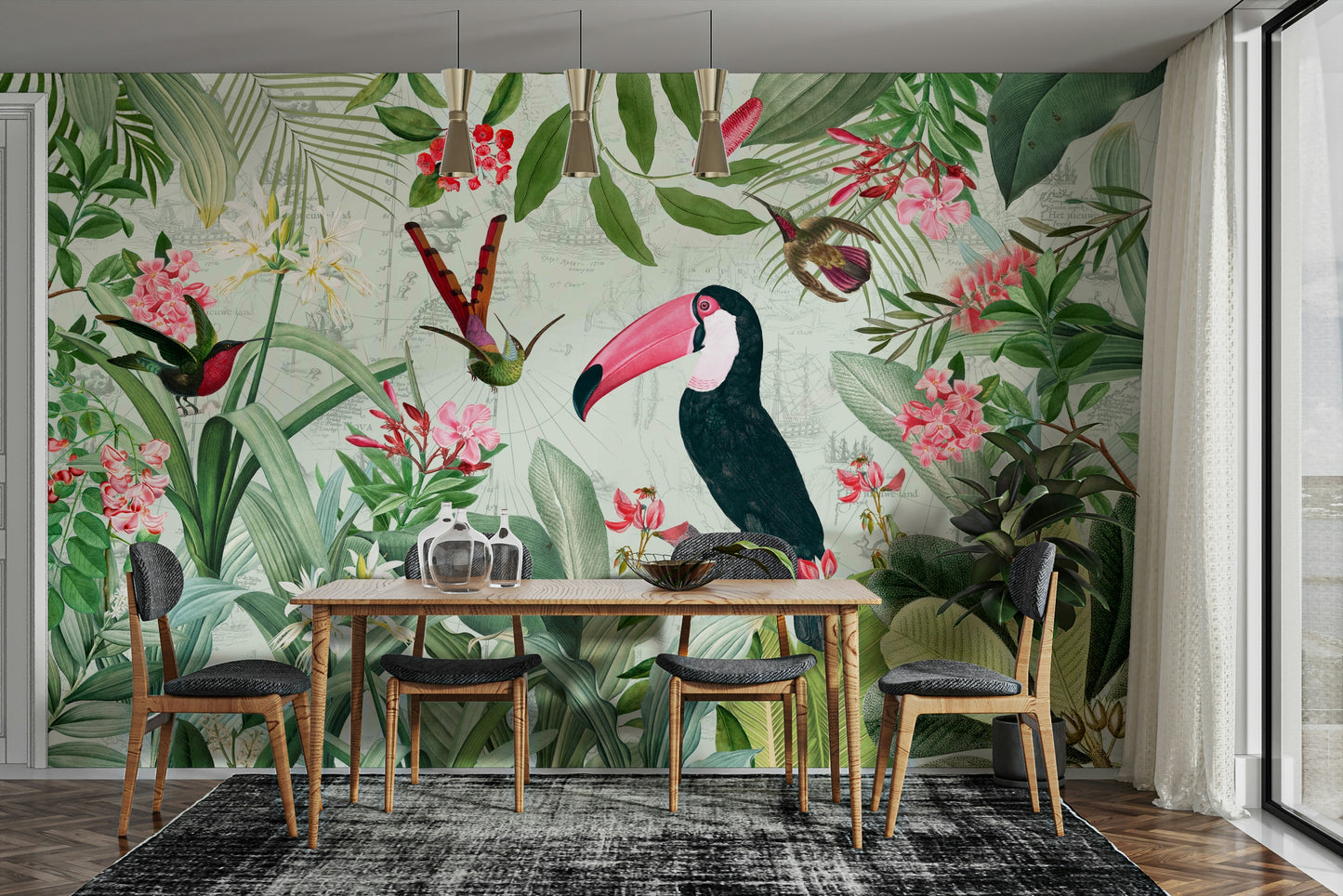 Vintage-inspired wallpaper for walls featuring lush Eden flora


