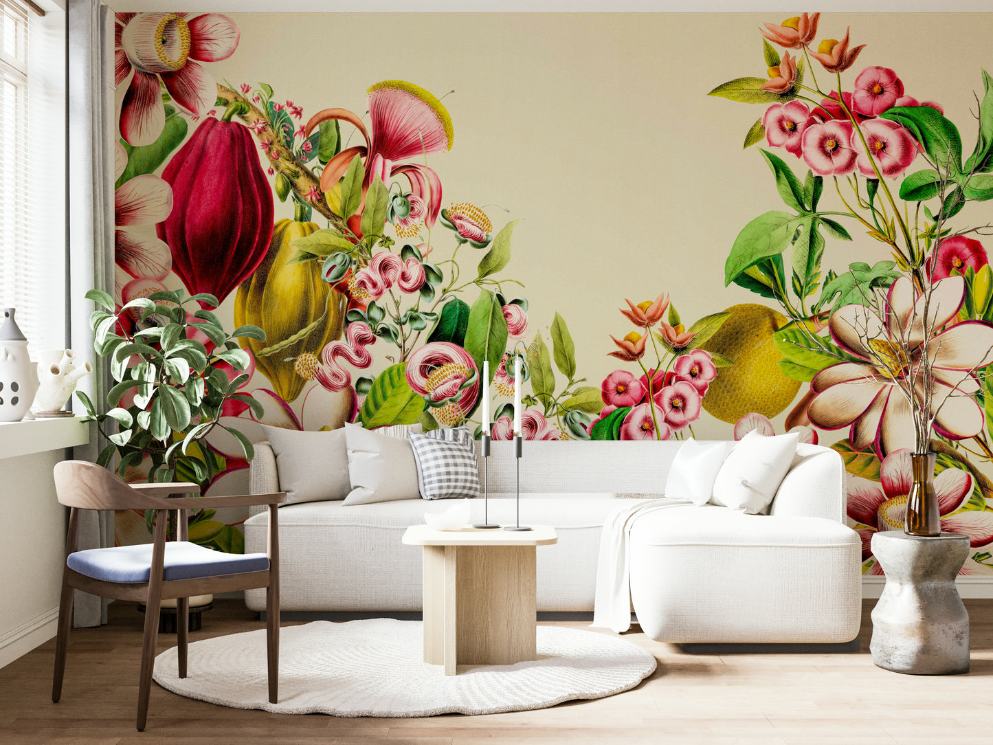 Vintage Botanical Garden mural wallpaper

