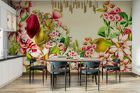 Hand-painted vintage garden mural

