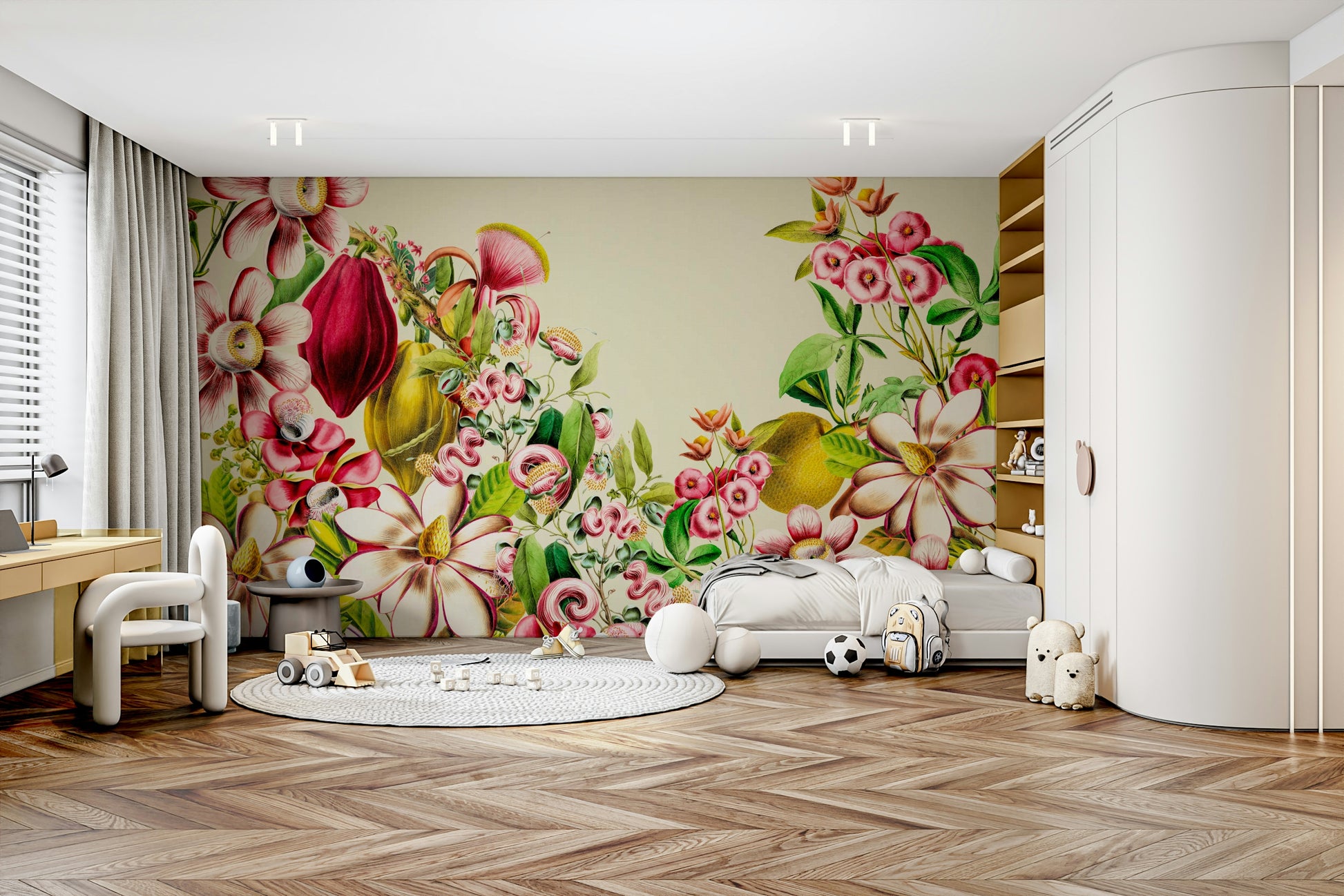 Detailed botanical wallpaper design

