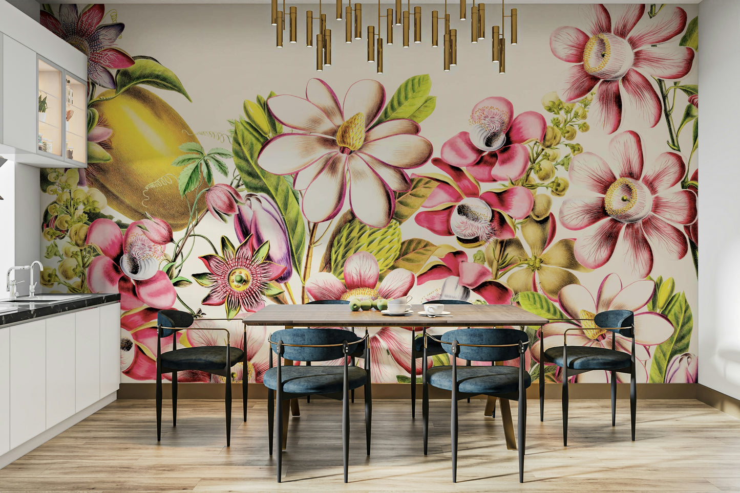 Traditional floral wallpaper design

