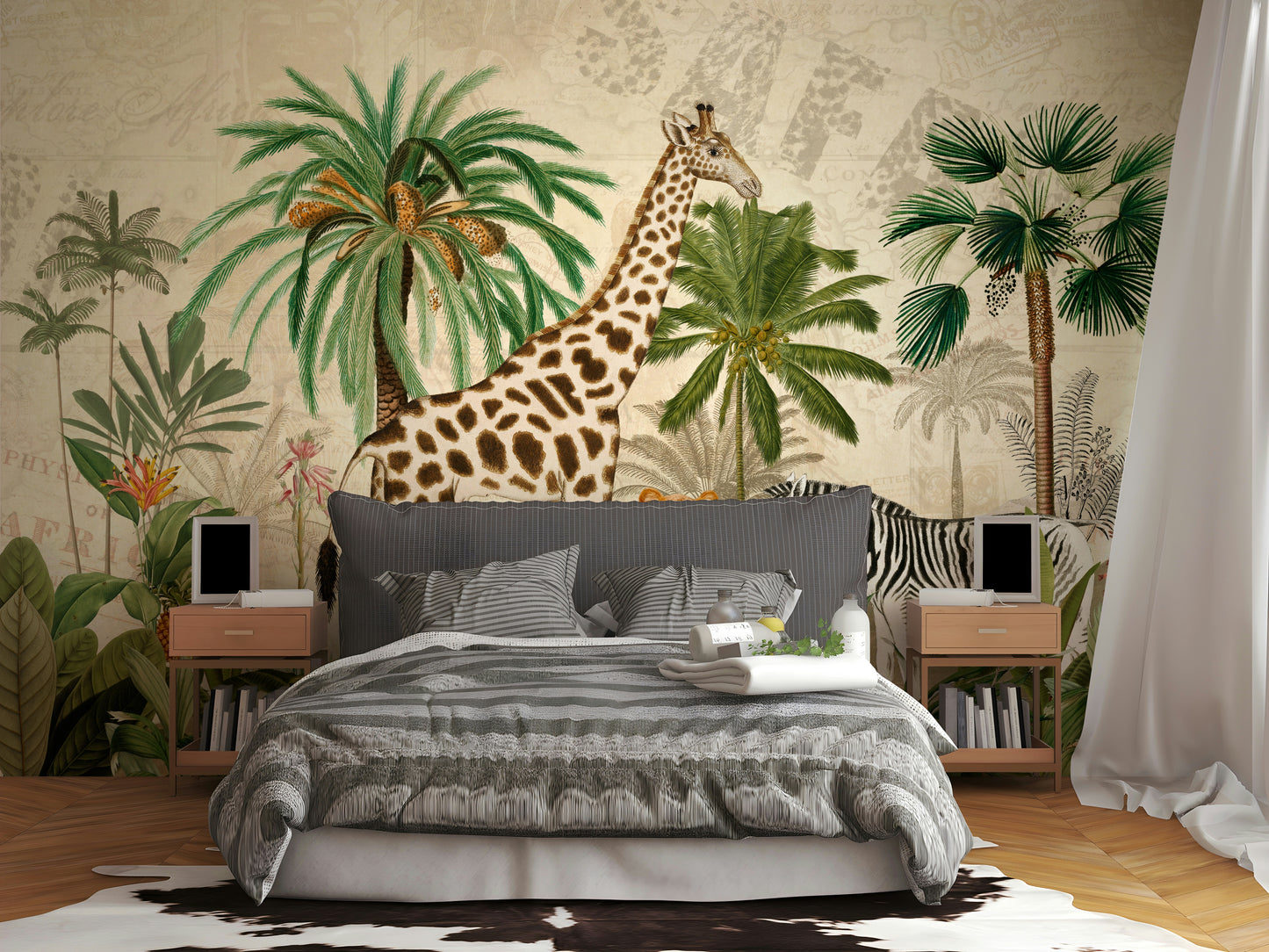 Detailed wildlife wallpaper for interiors

