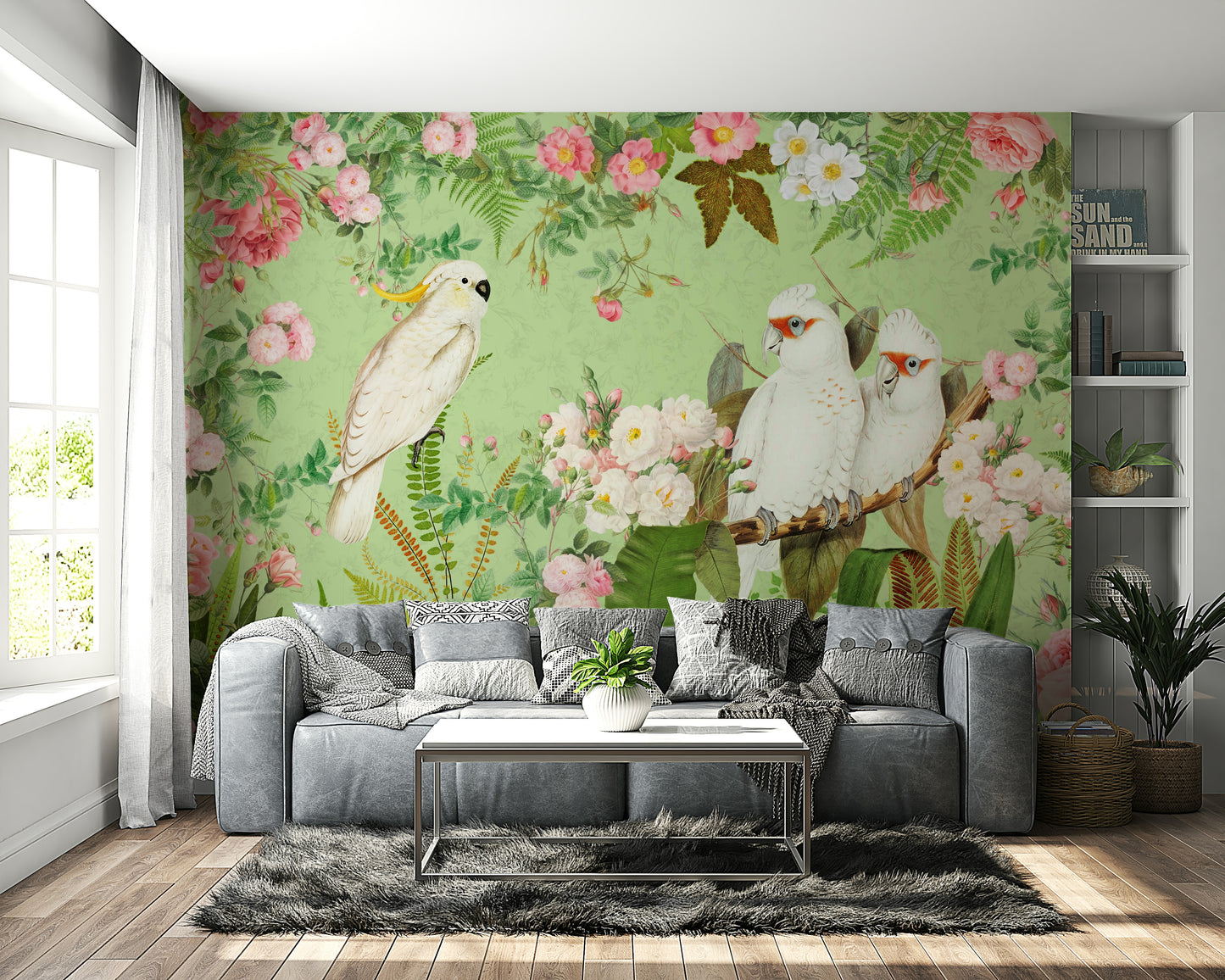 Nature-inspired wallpaper for living rooms

