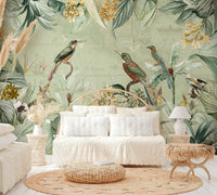 Exotic plants and wildlife wall mural


