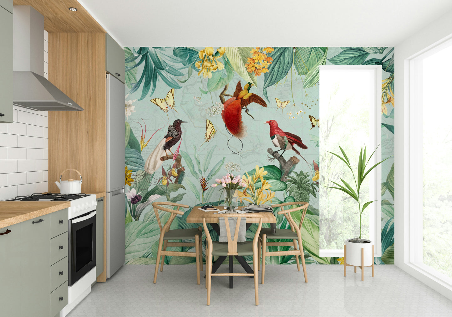 Tropical bird wallpaper for walls

