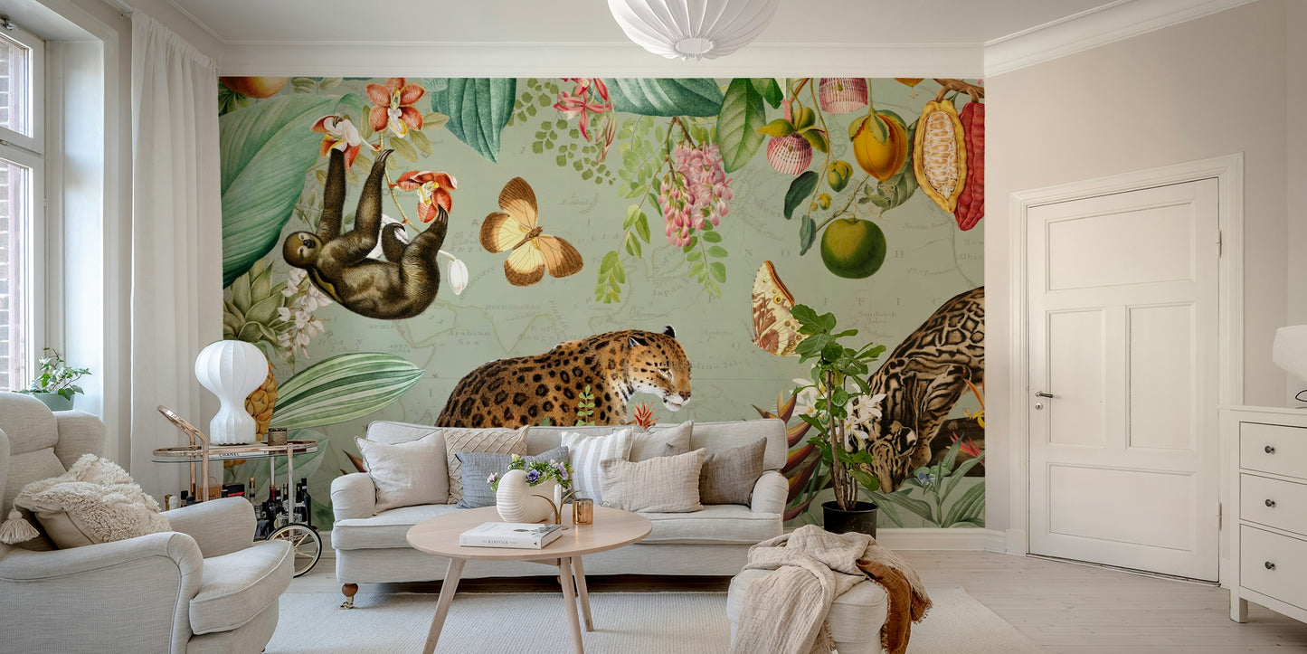 Exotic plants wallpaper for living rooms

