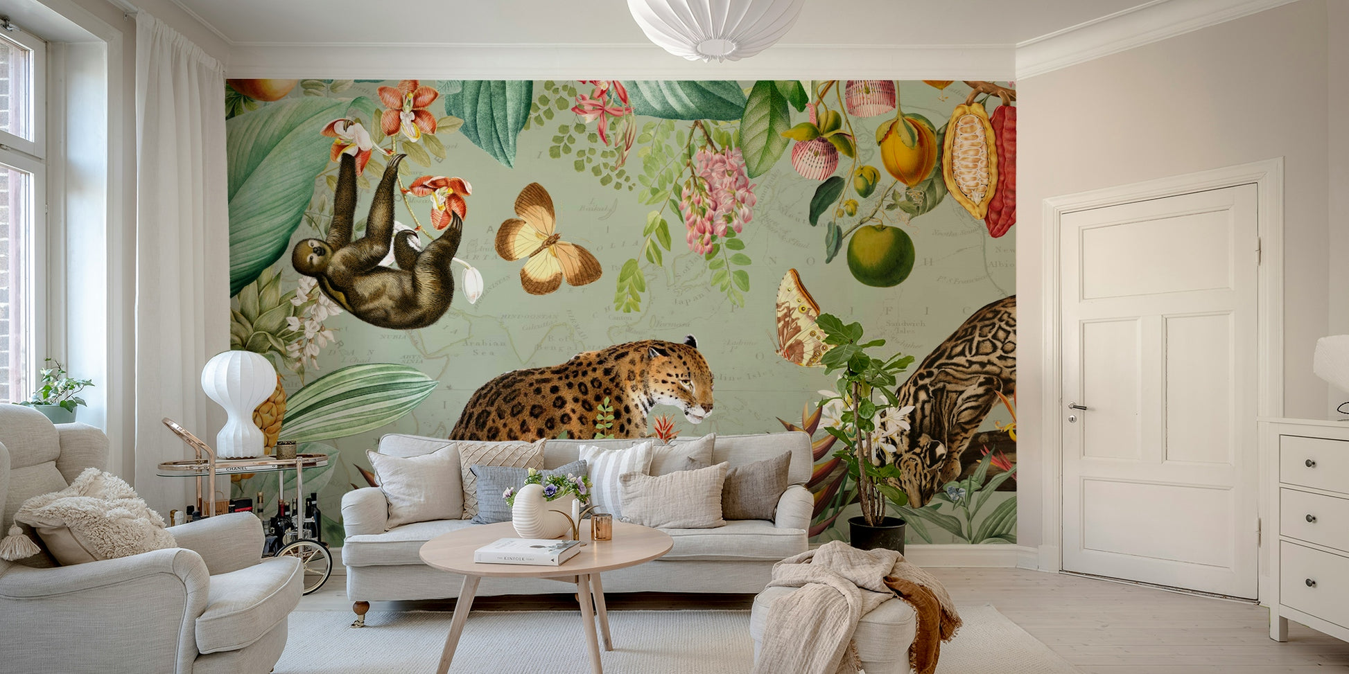 Exotic plants wallpaper for living rooms

