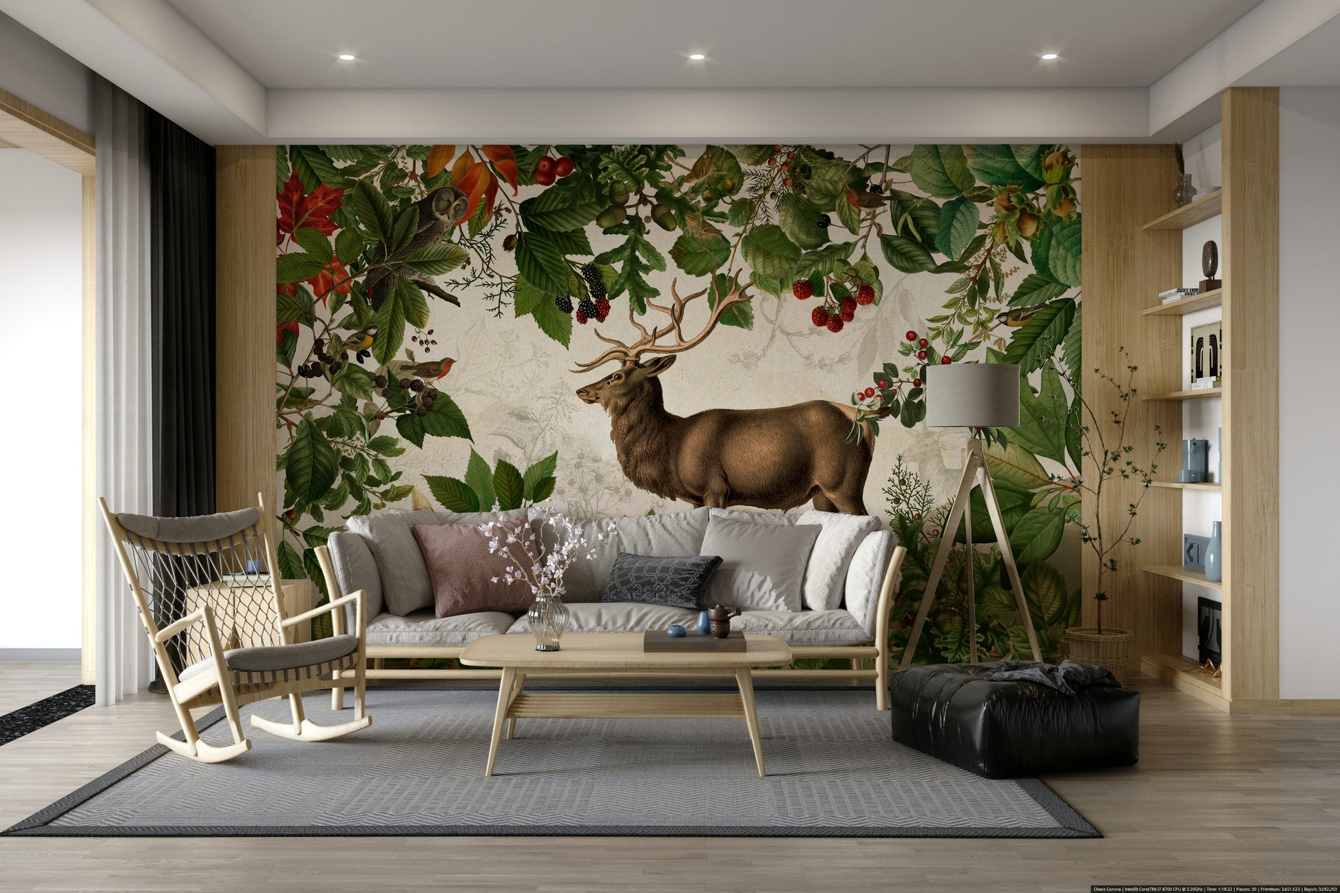 Rich autumn tones wallpaper for interiors

