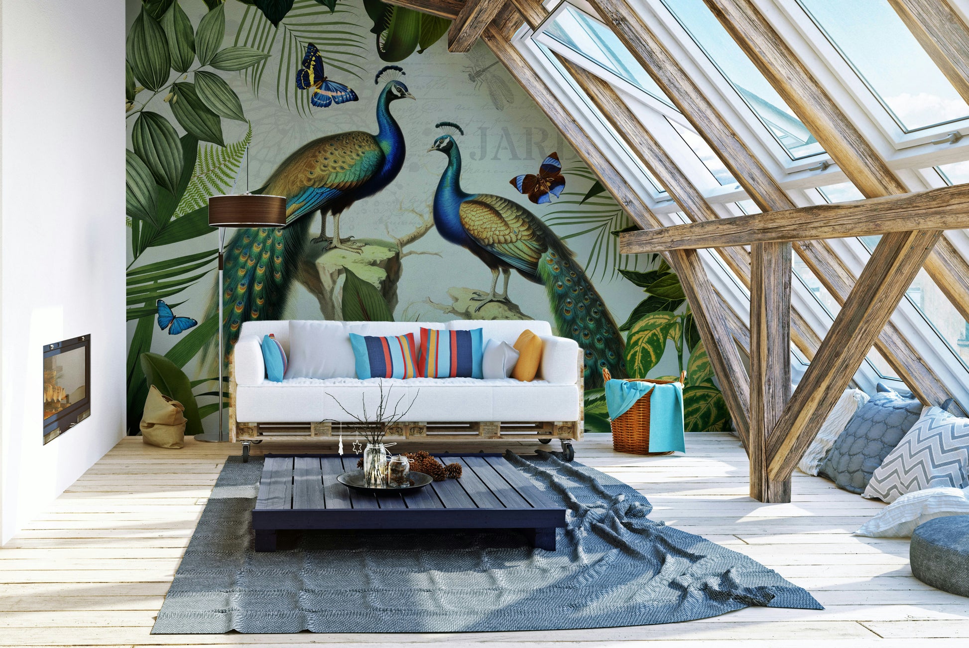 Exotic bird wallpaper for living rooms

