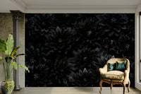 Hand-painted floral mural wallpaper

