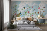 Calm botanical mural wallpaper

