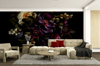 Soft flower wallpaper for living rooms

