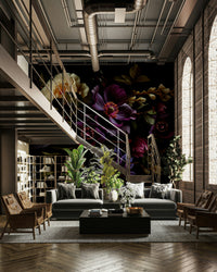 Artistic wallpaper with night flowers

