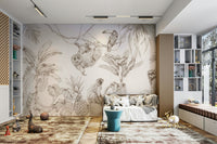 Warm toned jungle wallpaper for living rooms

