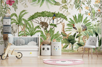 Calming nature-inspired mural wallpaper

