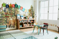 Gentle forest wallpaper with subtle tones

