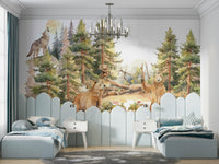 Peaceful wallpaper with tree design

