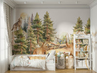 Soft woodland wallpaper for walls

