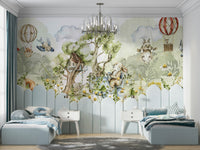 Nursery mural wallpaper with forest theme

