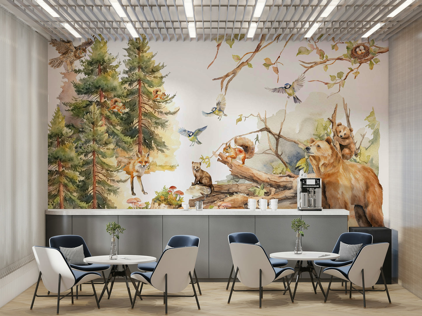 Calm nature-themed wall mural

