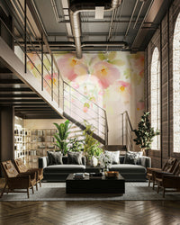 Durable pink wall mural

