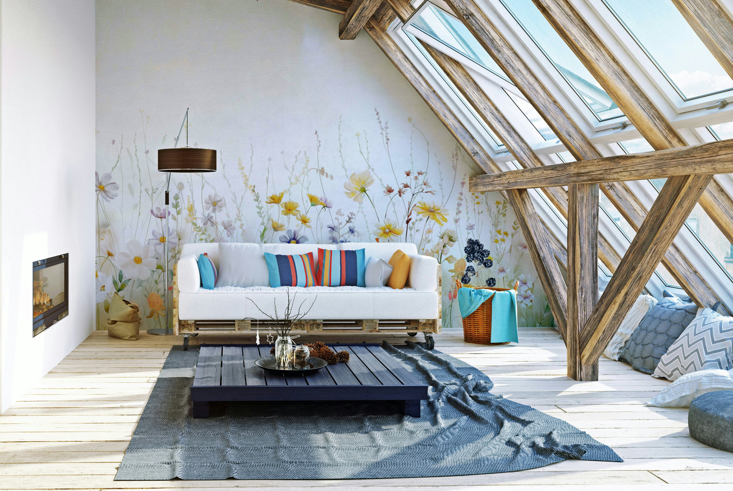 Calm pastel flower wall art

