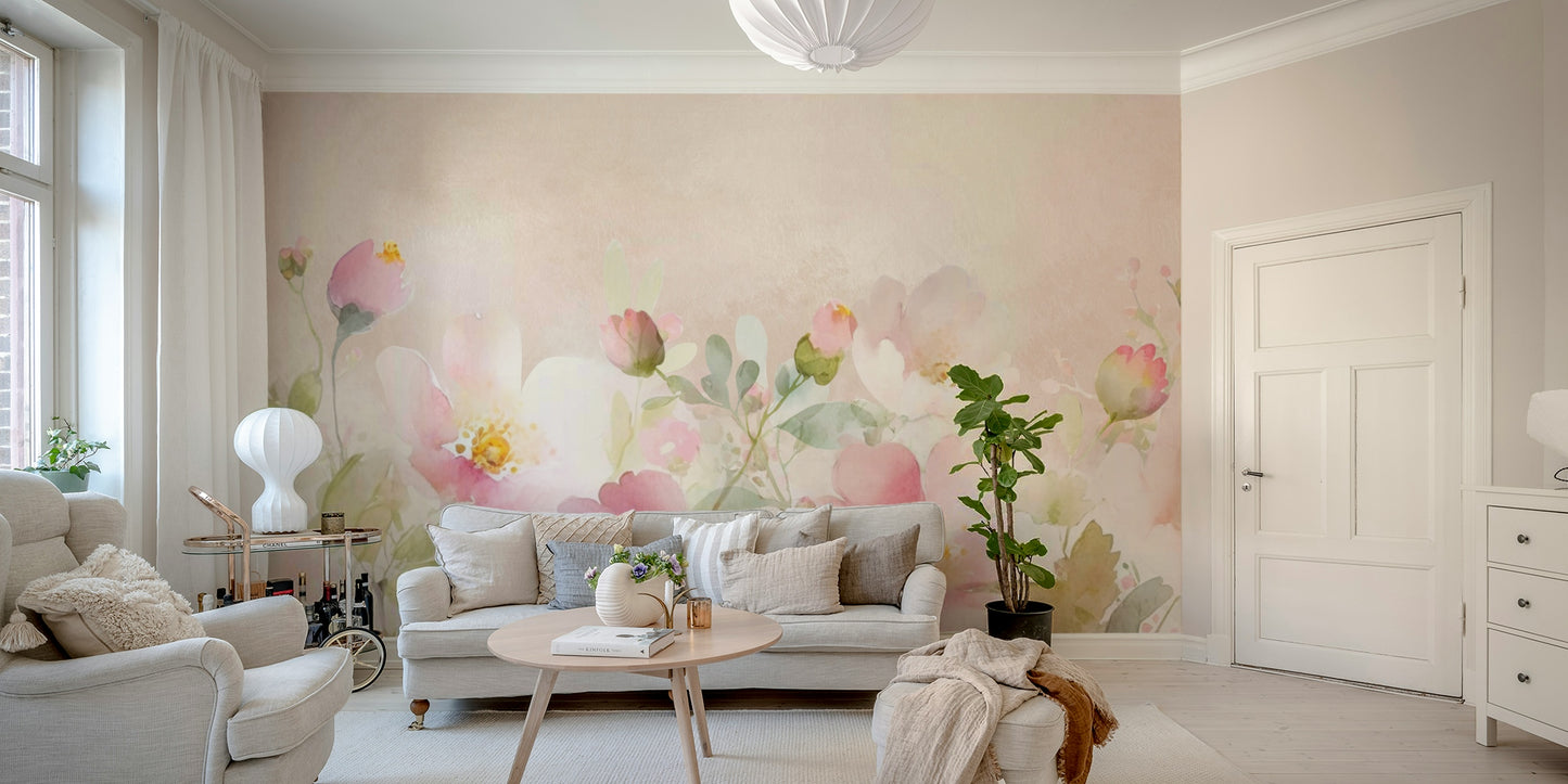 Romantic Rose Garden wall mural

