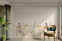 Living room soft floral wallpaper

