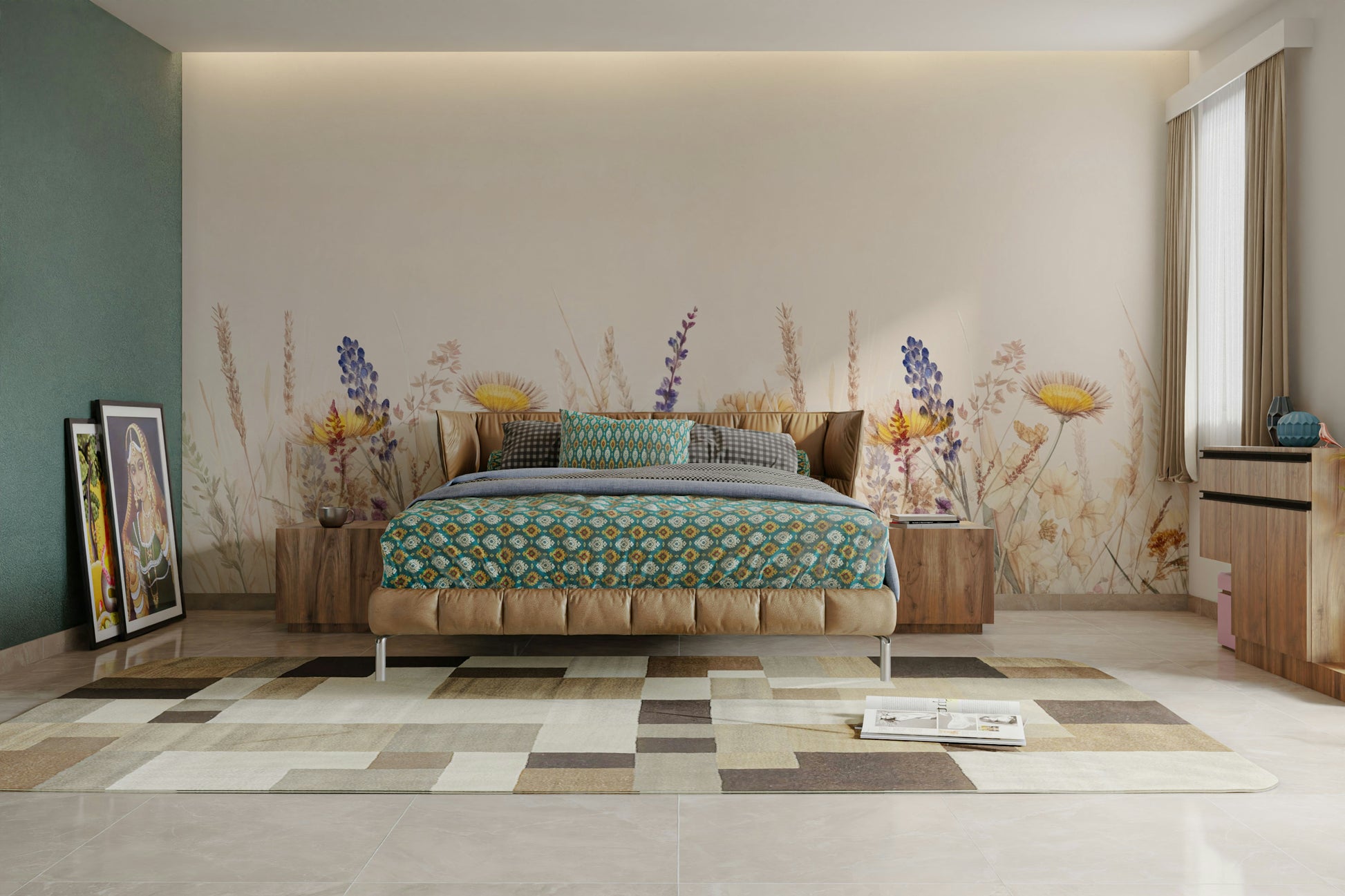 Airy flower wallpaper look

