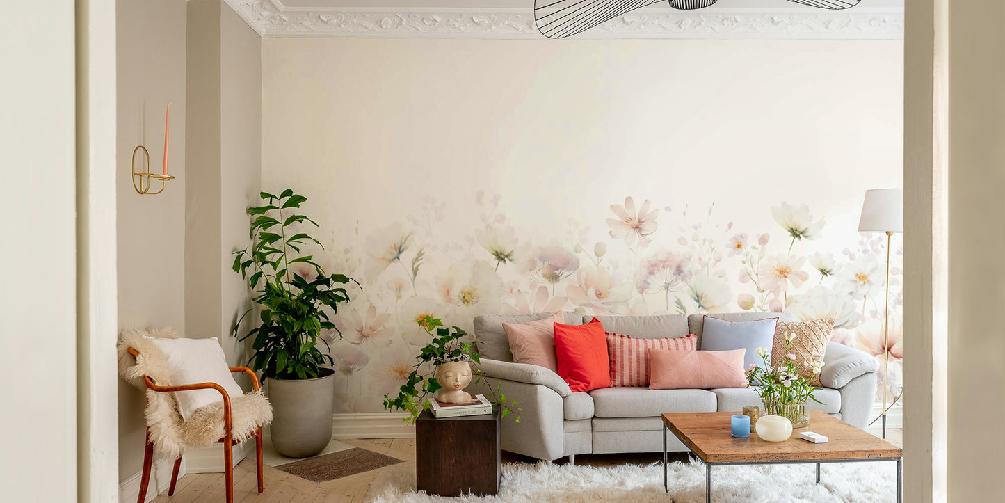 Dreamy wildflower wallpaper design

