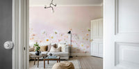 Bedroom blush flower mural

