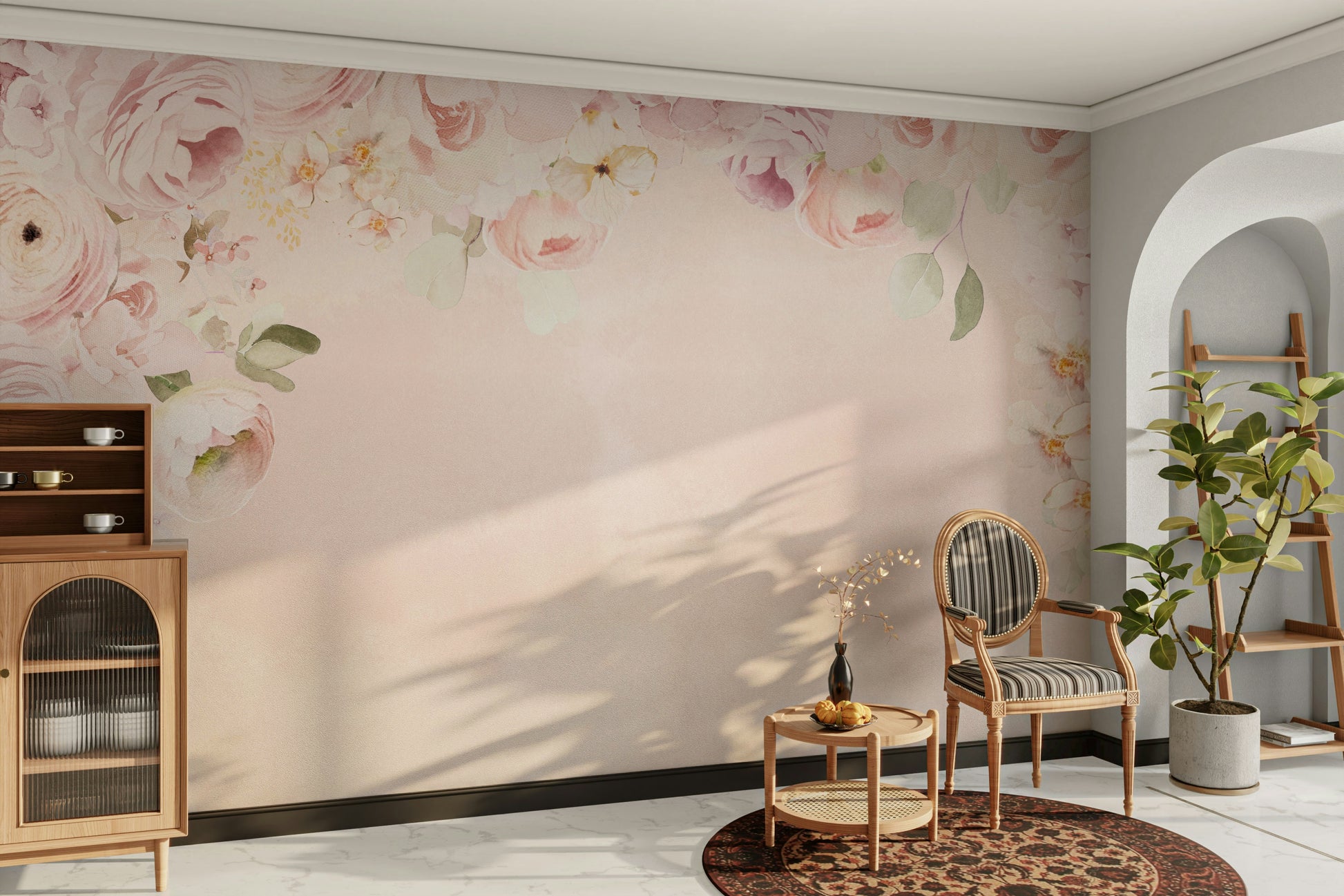 Bedroom floral border wallpaper

