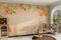 Living room floral wallpaper

